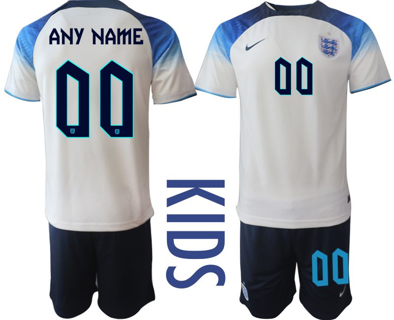 Youth 2022 World Cup National Team England home white customized Soccer Jersey->youth soccer jersey->Youth Jersey